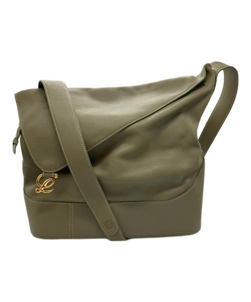LOEWE（ロエベ）LOEWE (ロエベ) レザーショルダーバッグ グリーンの古着・服飾アイテム