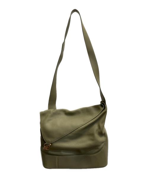 LOEWE（ロエベ）LOEWE (ロエベ) レザーショルダーバッグ グリーンの古着・服飾アイテム