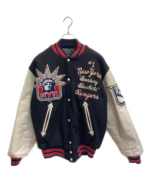 HEWITT（ヒューイット）HEWITT (ヒューイット) BACKDROP (バックドロップ) スタジャン ネイビー サイズ:40の古着・服飾アイテム