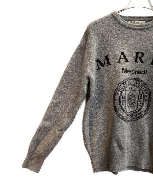 Mardi Mercredi（マルディメクルディ）Mardi Mercredi (マルディメクルディ) 薄手ニット グレー サイズ:FREEの古着・服飾アイテム