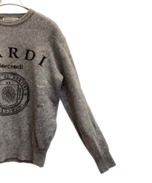 Mardi Mercredi（マルディメクルディ）Mardi Mercredi (マルディメクルディ) 薄手ニット グレー サイズ:FREEの古着・服飾アイテム