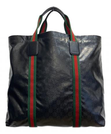 【GUCCI】 レザー2WAY トートバッグ 575820 ブラック 中古・古着通販】GUCCI (グッチ) トートバッグ ブラック サイズ:FREE