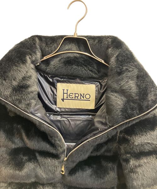 HERNO（ヘルノ）HERNO (ヘルノ) ECO FUR DOWNJACKET ブラック サイズ:40の古着・服飾アイテム