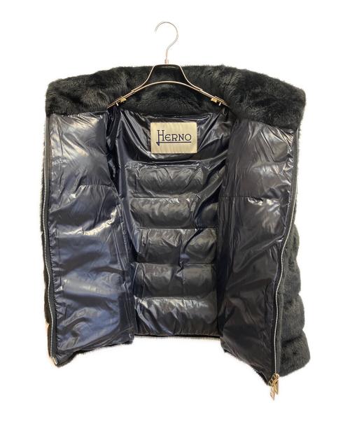 HERNO（ヘルノ）HERNO (ヘルノ) ECO FUR DOWNJACKET ブラック サイズ:40の古着・服飾アイテム