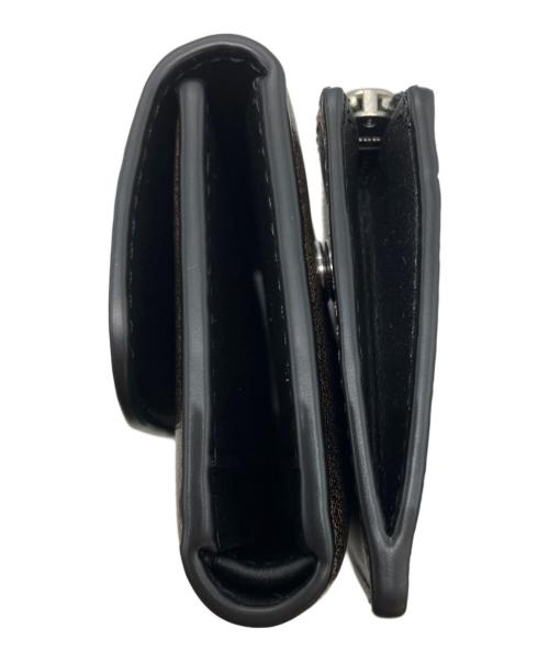 COACH（コーチ）COACH (コーチ) エッセンシャル カード ホルダー ウォレット ブラック×ブラウンの古着・服飾アイテム