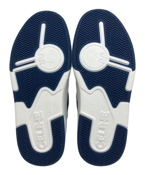 CELINE（セリーヌ）CELINE (セリーヌ) レザースニーカー ホワイト×ネイビー サイズ:39の古着・服飾アイテム