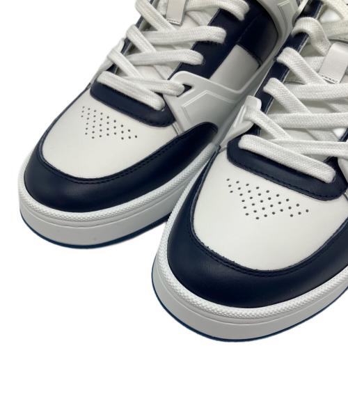 CELINE（セリーヌ）CELINE (セリーヌ) レザースニーカー ホワイト×ネイビー サイズ:39の古着・服飾アイテム