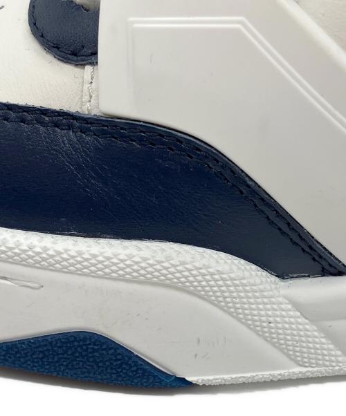 CELINE（セリーヌ）CELINE (セリーヌ) レザースニーカー ホワイト×ネイビー サイズ:39の古着・服飾アイテム