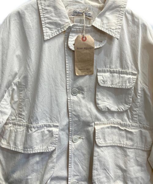 REMI RELIEF（レミレリーフ）REMI RELIEF (レミレリーフ) ネップツイルハンティングジャケット アイボリー サイズ:不明の古着・服飾アイテム