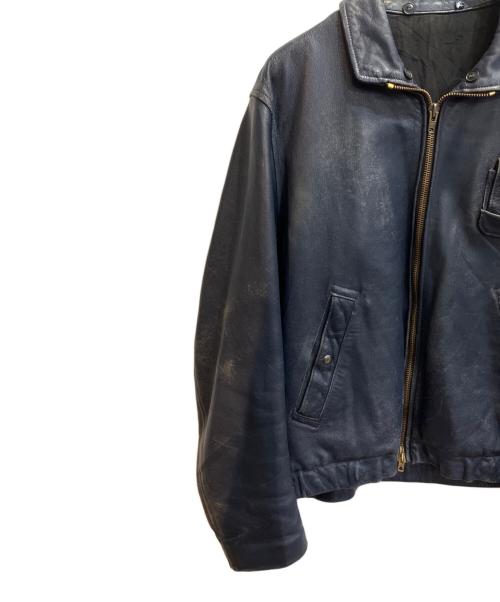不明（フメイ）不明 (不明) フライトレザージャケット ネイビー サイズ:FREEの古着・服飾アイテム