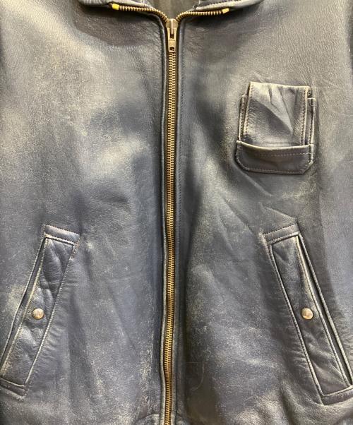 不明（フメイ）不明 (不明) フライトレザージャケット ネイビー サイズ:FREEの古着・服飾アイテム