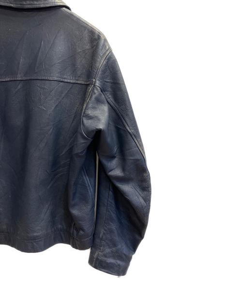 不明（フメイ）不明 (不明) フライトレザージャケット ネイビー サイズ:FREEの古着・服飾アイテム
