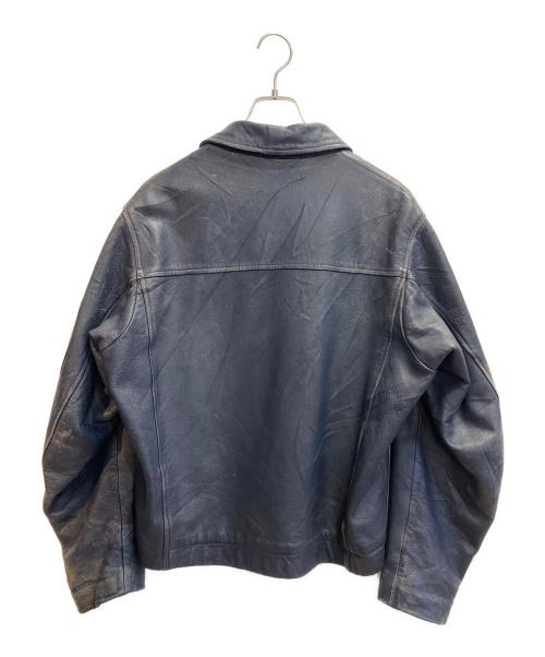 不明（フメイ）不明 (不明) フライトレザージャケット ネイビー サイズ:FREEの古着・服飾アイテム
