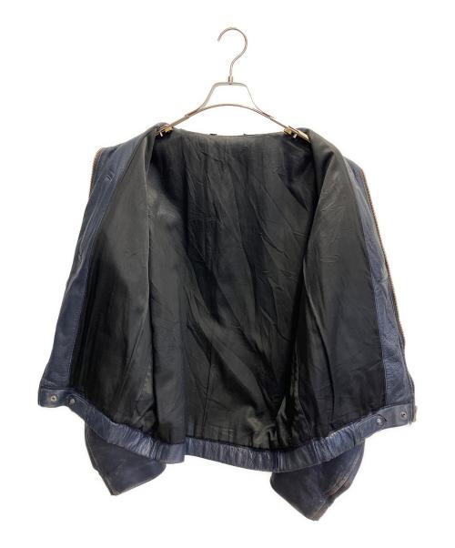 不明（フメイ）不明 (不明) フライトレザージャケット ネイビー サイズ:FREEの古着・服飾アイテム