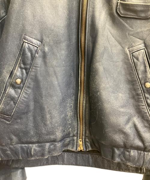 不明（フメイ）不明 (不明) フライトレザージャケット ネイビー サイズ:FREEの古着・服飾アイテム