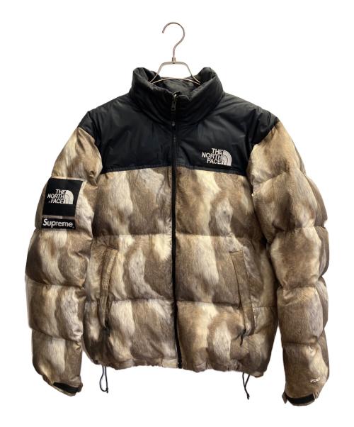 THE NORTH FACE（ザ ノース フェイス）THE NORTH FACE (ザ ノース フェイス) SUPREME (シュプリーム) Fur Print Nuptse Jacket ベージュ サイズ:Ｍの古着・服飾アイテム