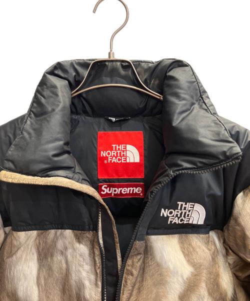 THE NORTH FACE（ザ ノース フェイス）THE NORTH FACE (ザ ノース フェイス) SUPREME (シュプリーム) Fur Print Nuptse Jacket ベージュ サイズ:Ｍの古着・服飾アイテム