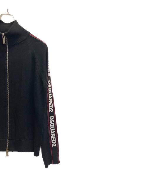 DSQUARED2（ディースクエアード）DSQUARED2 (ディースクエアード) ウールニットカーディガン ブラック サイズ:Lの古着・服飾アイテム