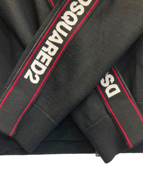 DSQUARED2（ディースクエアード）DSQUARED2 (ディースクエアード) ウールニットカーディガン ブラック サイズ:Lの古着・服飾アイテム