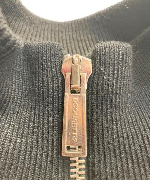 DSQUARED2（ディースクエアード）DSQUARED2 (ディースクエアード) ウールニットカーディガン ブラック サイズ:Lの古着・服飾アイテム