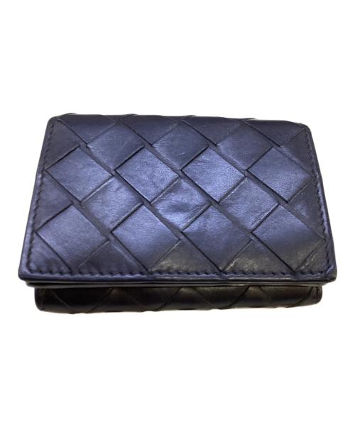 BOTTEGA VENETA（ボッテガベネタ）BOTTEGA VENETA (ボッテガベネタ) 3つ折り財布 ブラック×イエローの古着・服飾アイテム