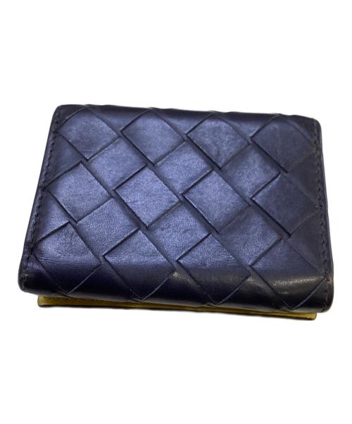 BOTTEGA VENETA（ボッテガベネタ）BOTTEGA VENETA (ボッテガベネタ) 3つ折り財布 ブラック×イエローの古着・服飾アイテム