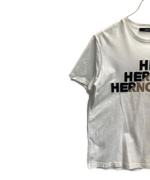 HERNO（ヘルノ）HERNO (ヘルノ) ロゴ刺繍・プリント ショートスリーブ Tシャツ ホワイト サイズ:48の古着・服飾アイテム