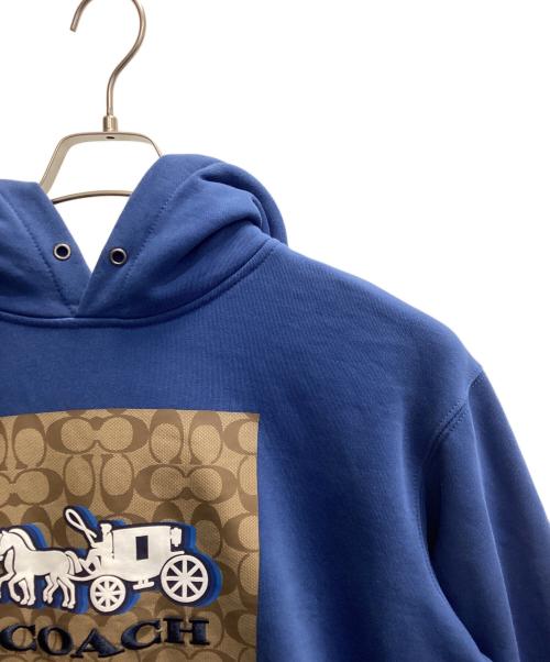 COACH（コーチ）COACH (コーチ) プルオーバーパーカー ブルー サイズ:MIDIUM　175/100Aの古着・服飾アイテム