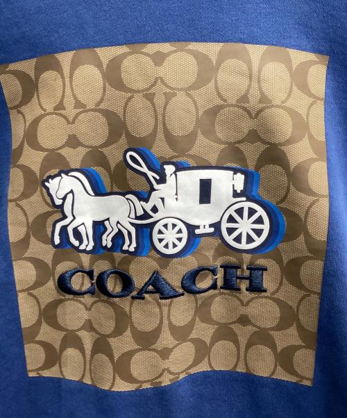 COACH（コーチ）COACH (コーチ) プルオーバーパーカー ブルー サイズ:MIDIUM　175/100Aの古着・服飾アイテム