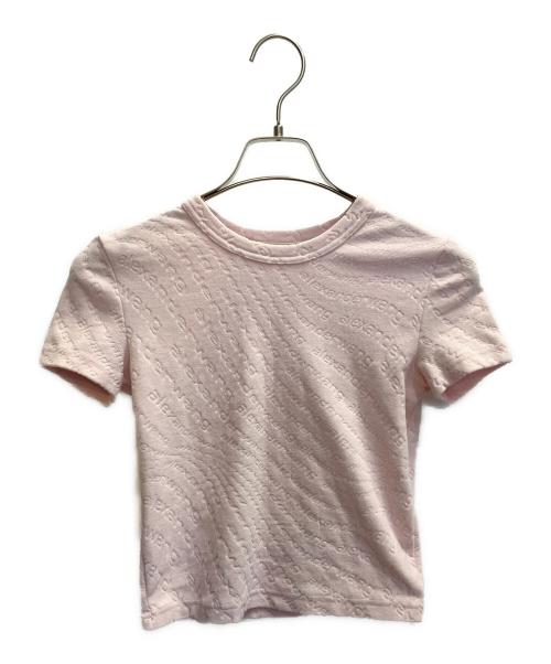 ALEXANDER WANG（アレキサンダー・ワン）ALEXANDER WANG (アレキサンダー・ワン) クロップド丈 ロゴT ピンク サイズ:XSの古着・服飾アイテム