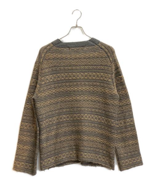 COMME des GARCONS HOMME PLUS（コムデギャルソンオムプリュス）COMME des GARCONS HOMME PLUS (コムデギャルソンオムプリュス) ウールカーディガン ベージュ×グレー サイズ:Lの古着・服飾アイテム