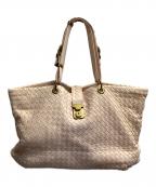 BOTTEGA VENETAボッテガベネタ）の古着「イントレチャート トートバッグ」｜ピンク