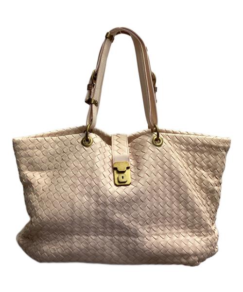 BOTTEGA VENETA（ボッテガベネタ）BOTTEGA VENETA (ボッテガベネタ) イントレチャート トートバッグ ピンクの古着・服飾アイテム