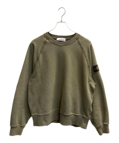 STONE ISLAND（ストーンアイランド）STONE ISLAND (ストーンアイランド) コンパスモチーフ スウェットシャツ カーキ サイズ:Lの古着・服飾アイテム