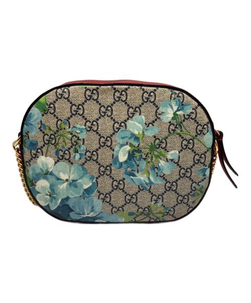 GUCCI（グッチ）GUCCI (グッチ) チェーンショルダー ポシェット ブルー×レッドの古着・服飾アイテム