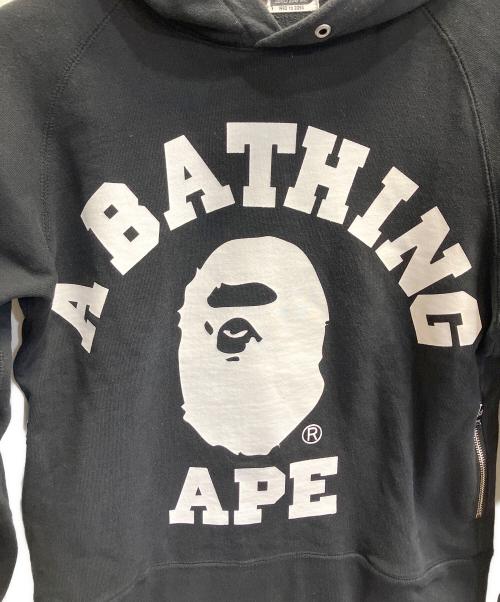 A BATHING APE（ア ベイシング エイプ）A BATHING APE (ア ベイシング エイプ) プルオーバーパーカー ブラック サイズ:Mの古着・服飾アイテム