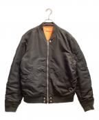 DIESELディーゼル）の古着「クラッシュ加工MA-1ジャケット」｜ブラック×オレンジ