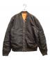 DIESEL（ディーゼル）の古着「クラッシュ加工MA-1ジャケット」｜ブラック×オレンジ