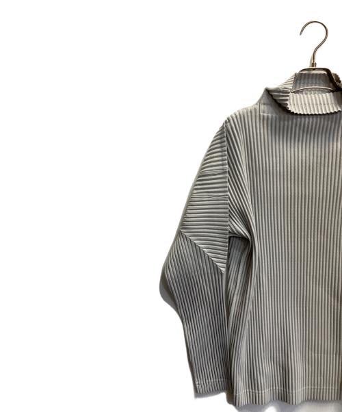 HOMME PLISSE ISSEY MIYAKE（オム プリッセ イッセイ ミヤケ）HOMME PLISSE ISSEY MIYAKE (オム プリッセ イッセイ ミヤケ) プリーツハイネックカットソー グレー サイズ:２の古着・服飾アイテム
