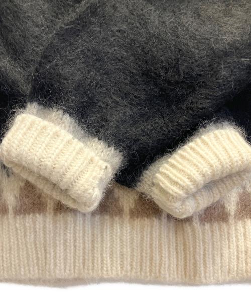 BATONER（バトナ―）BATONER (バトナ―) モヘアウールアルパカノルディック柄セーター ブラック×アイボリー サイズ:1の古着・服飾アイテム