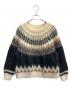 BATONER（バトナ―）の古着「モヘアウールアルパカノルディック柄セーター」｜ブラック×アイボリー