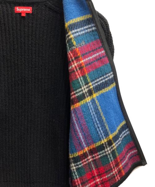SUPREME（シュプリーム）Supreme (シュプリーム) Plaid Front Zip Sweater ブルー×ブラック×レッド サイズ:Lの古着・服飾アイテム