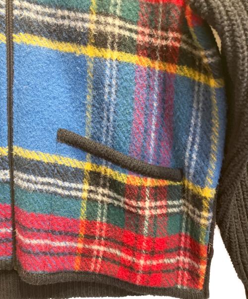 SUPREME（シュプリーム）Supreme (シュプリーム) Plaid Front Zip Sweater ブルー×ブラック×レッド サイズ:Lの古着・服飾アイテム