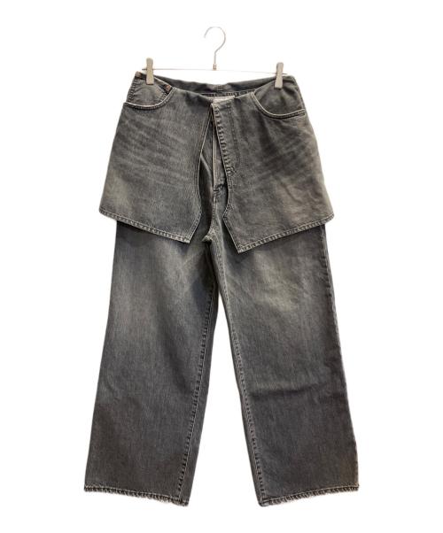 DAIRIKU（ダイリク）DAIRIKU (ダイリク) Skirt Docking Wide Denim Pants グレー サイズ:27（S）の古着・服飾アイテム
