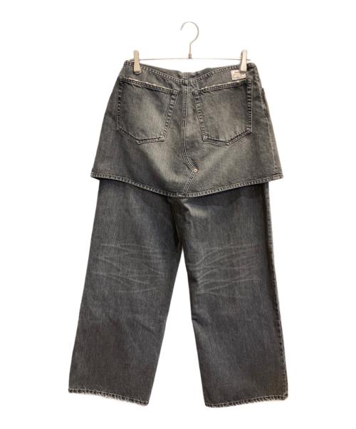 DAIRIKU（ダイリク）DAIRIKU (ダイリク) Skirt Docking Wide Denim Pants グレー サイズ:27（S）の古着・服飾アイテム