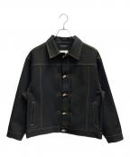 TENDER PERSONテンダ―パーソン）の古着「ANTIQUE KAMEO TRUCKER JACKET」｜ブラック