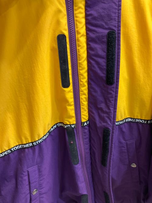 A BATHING APE（アベイシングエイプ）A BATHING APE (アベイシングエイプ) 中綿ジャケット パープル×イエロー サイズ:Sの古着・服飾アイテム