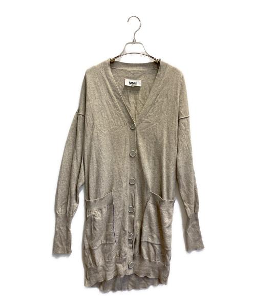 MM6 Maison Margiela（エムエムシックスメゾンマルジェラ）MM6 Maison Margiela (エムエムシックスメゾンマルジェラ) 薄手カーディガン ライトグレー サイズ:XSの古着・服飾アイテム