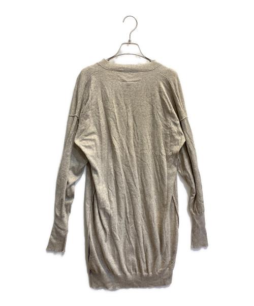 MM6 Maison Margiela（エムエムシックスメゾンマルジェラ）MM6 Maison Margiela (エムエムシックスメゾンマルジェラ) 薄手カーディガン ライトグレー サイズ:XSの古着・服飾アイテム