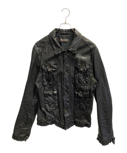 NEIL BARRETT（ニールバレット）NEIL BARRETT (ニールバレット) マルチポケットレザージャケット ブラック サイズ:Ｍの古着・服飾アイテム